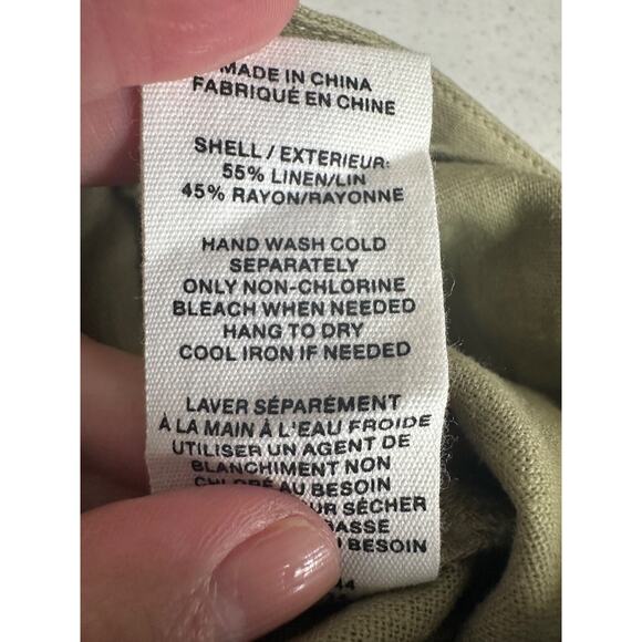 NEW Avec Les Filles Linen Blend Wide Leg Pants Sage Green Size S Lagenlook B15 - Picture 7 of 9